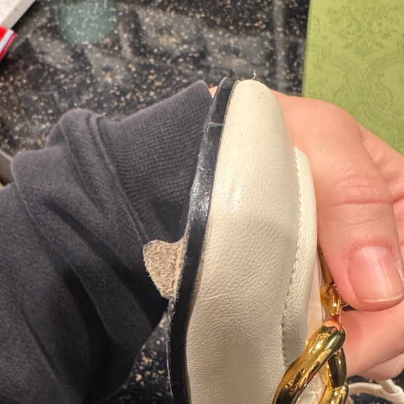 Gucci Women's Cream and Gold Block Heels - Picture 6 of 6